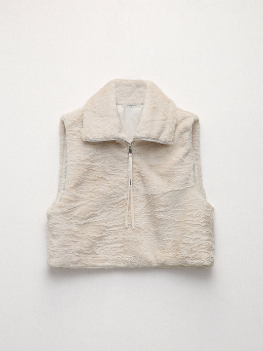 Zip Up Open Collar Flurry Vest