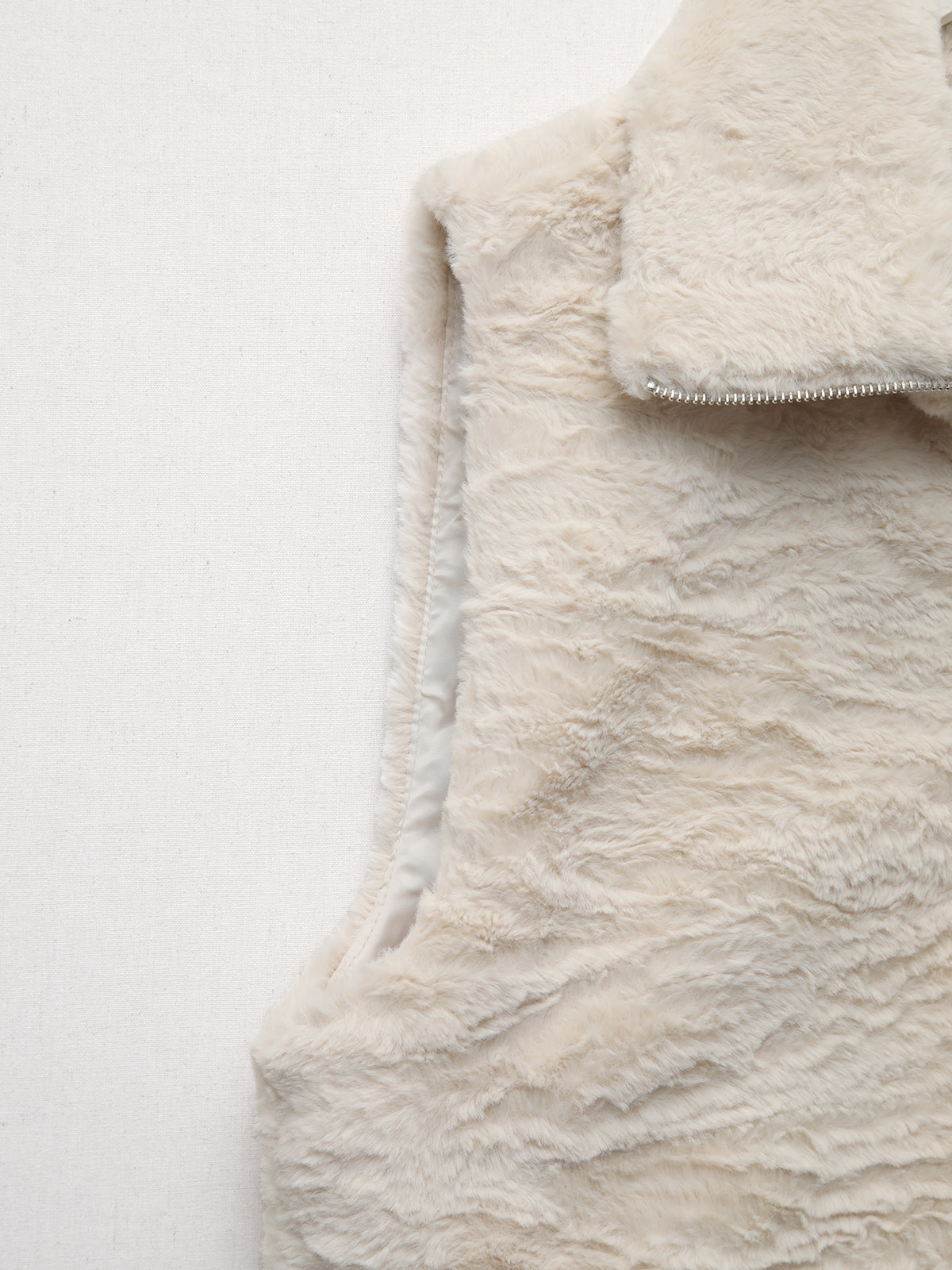 Zip Up Open Collar Flurry Vest