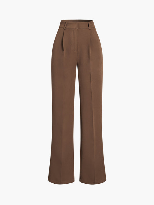 Caramel Pockets Straight Leg Dress Pants