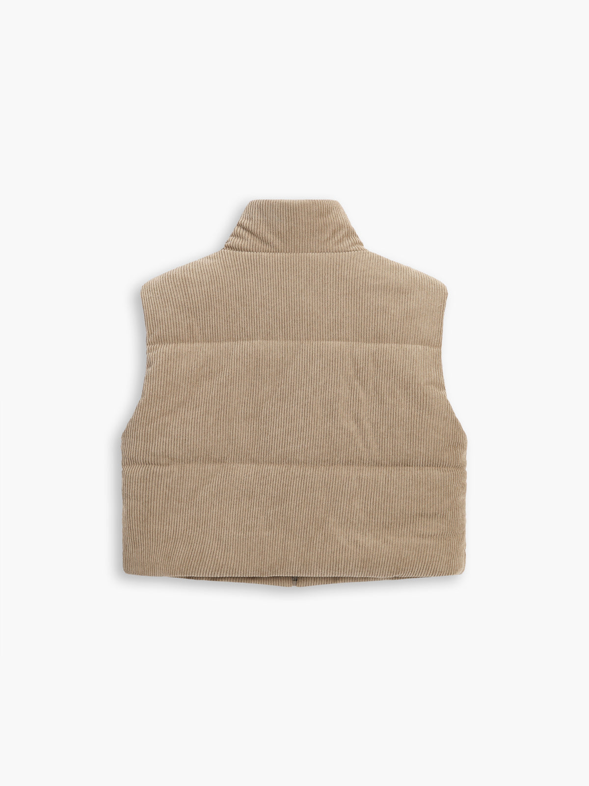 Stand Collar Corduroy Crop Vest
