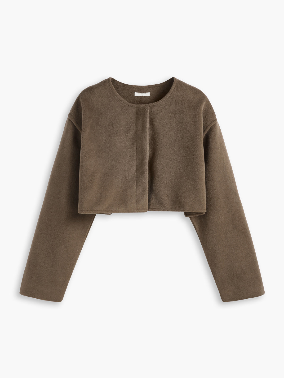 Chocolate Brushed Wool Crop Coat