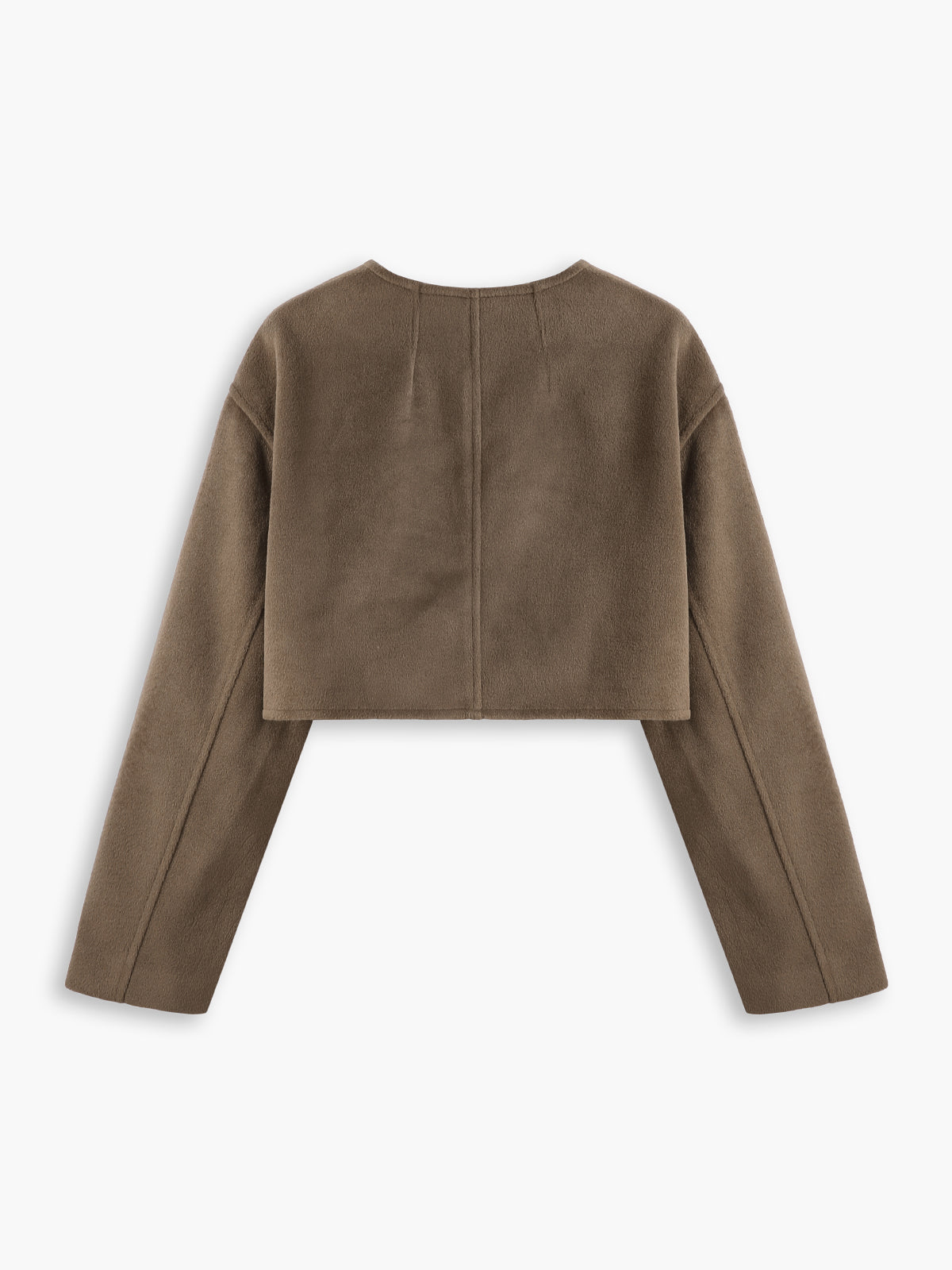 Chocolate Brushed Wool Crop Coat