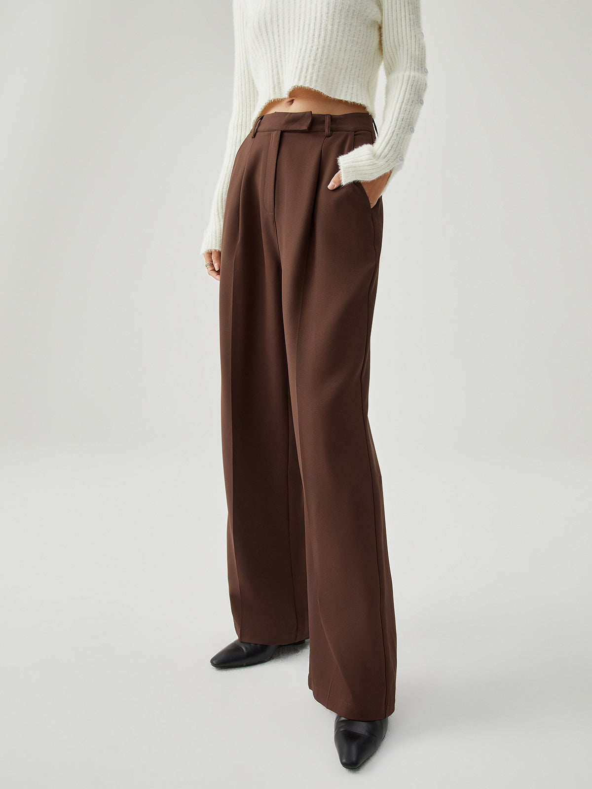 Straight Leg Pleated Dress Pants