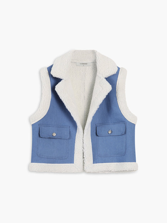 Sherpa Lined Denim Vest