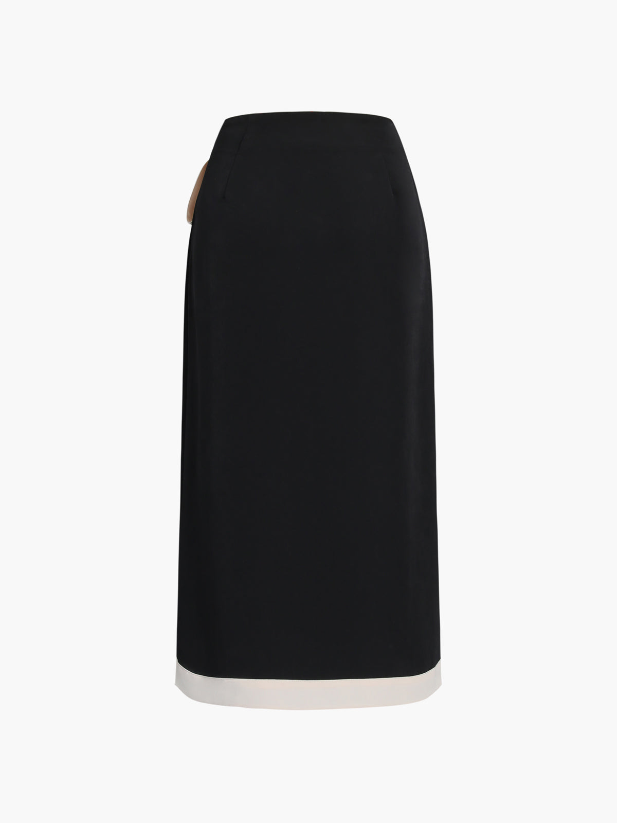 Tie Front Contrast Trim Midi Skirt