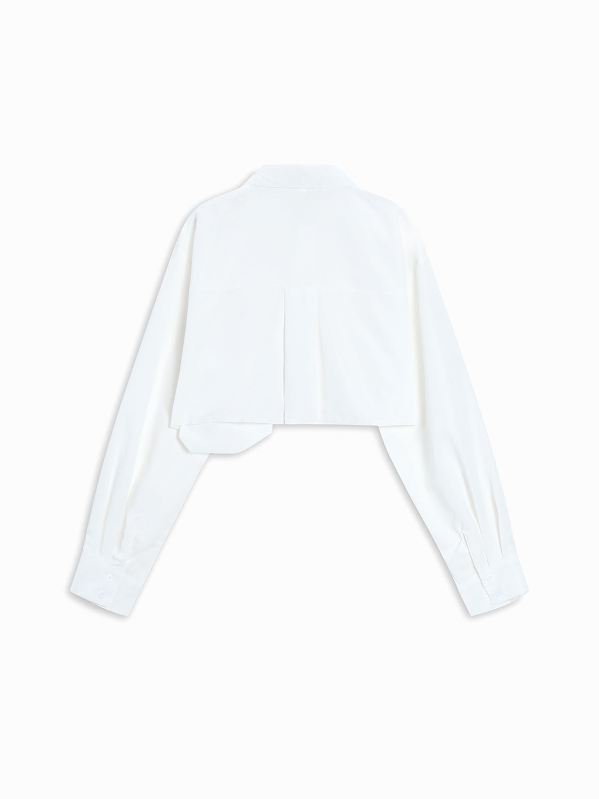 Asymmetrical Pocket Button Collar Crop Shirt