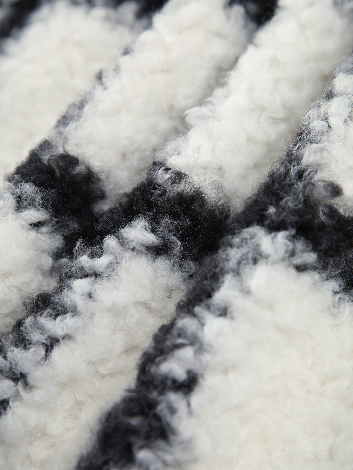 Checkered Button Sherpa Jacket
