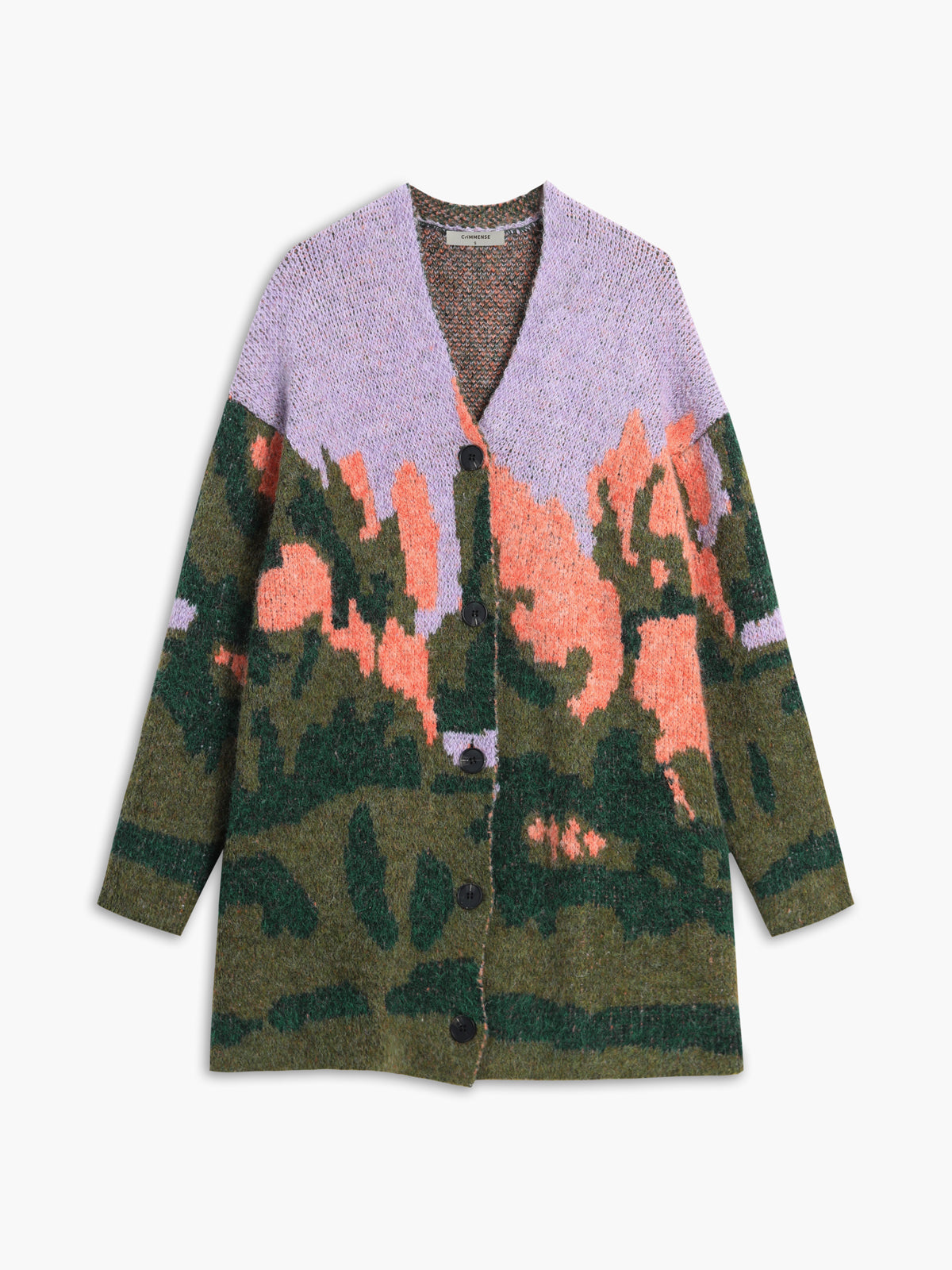 Knit Landscape Oversized Button Cardigan