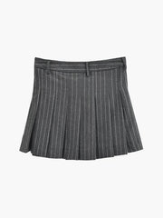 Stripe Pleated Mini Skirt