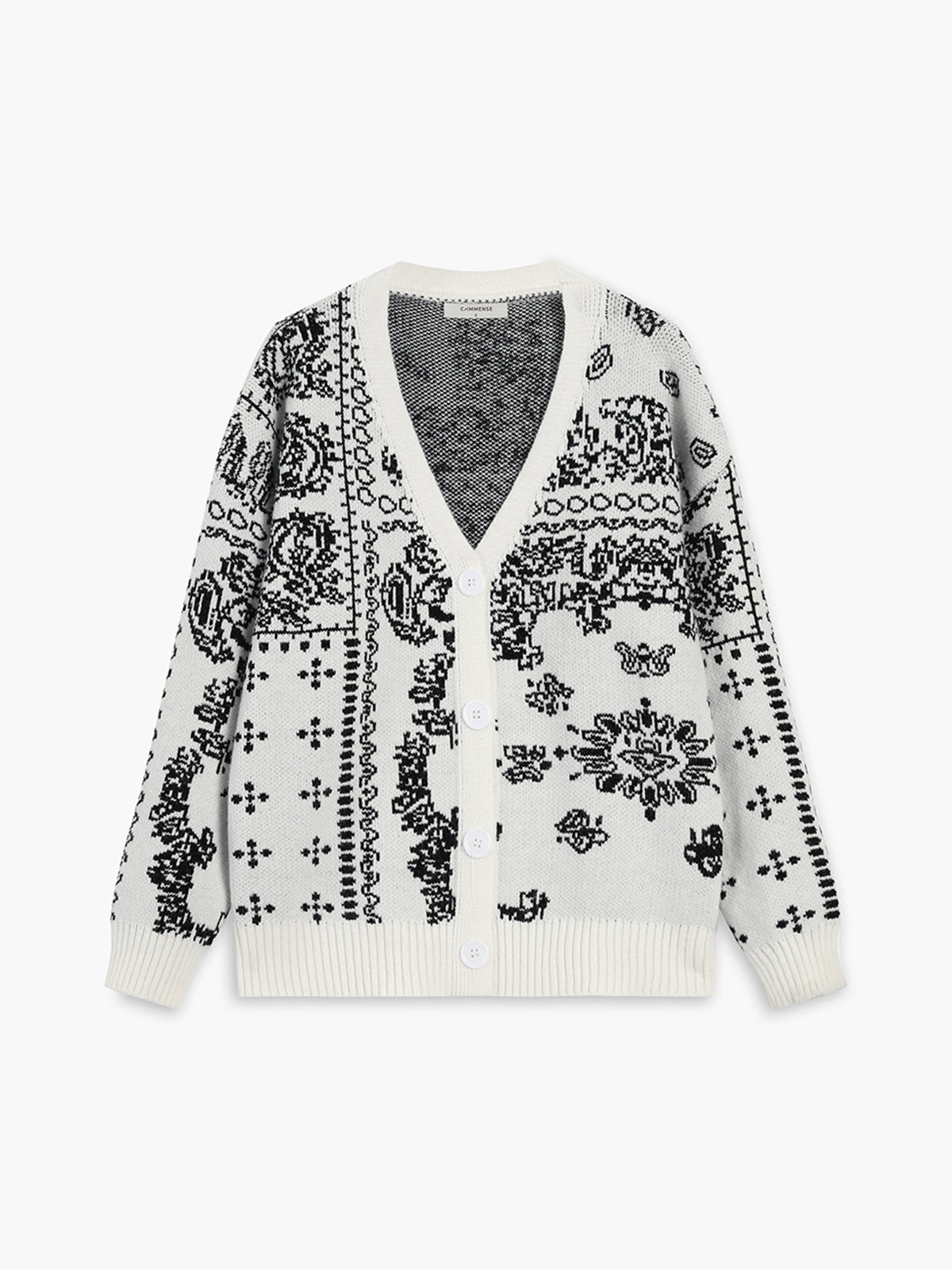 Jacquard Landscape Button Cardigan