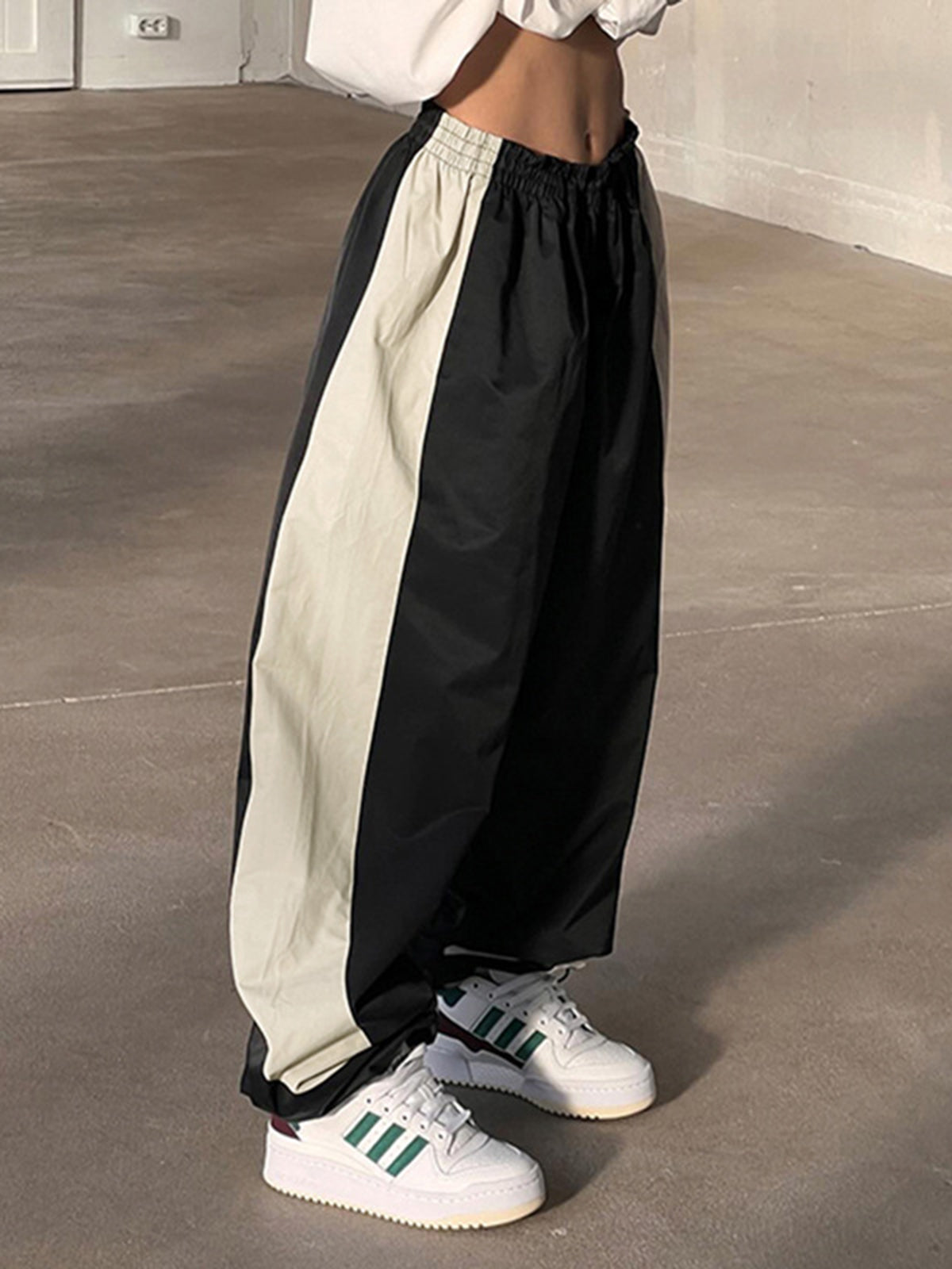 Color Contrast Adjustable Hem Pants