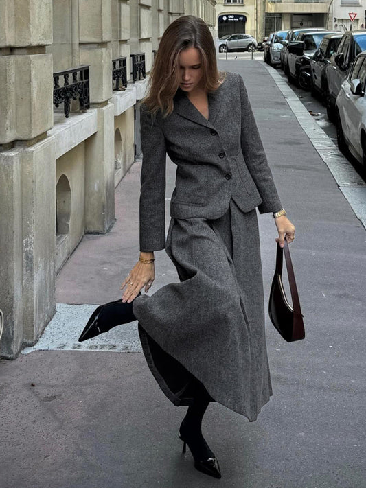 Elegant Solid Button Down Blazer
