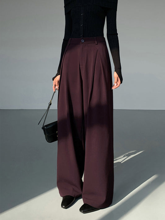 Casual Pleated Wide Leg Pants