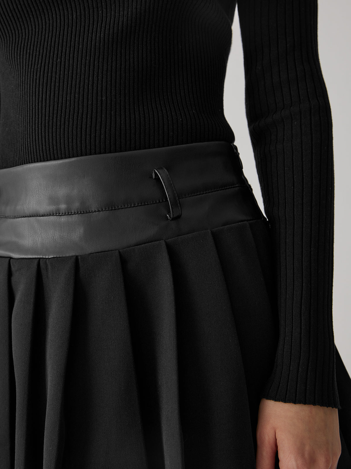 Solid High Waist Mini Skirt