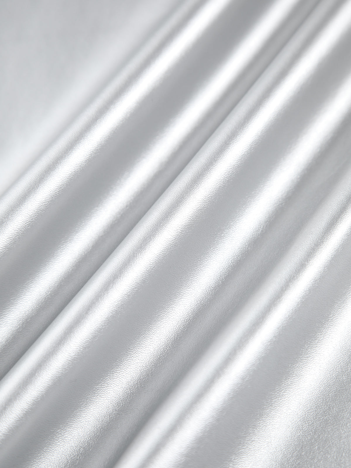 Metallic Silver Slit Midi Skirt