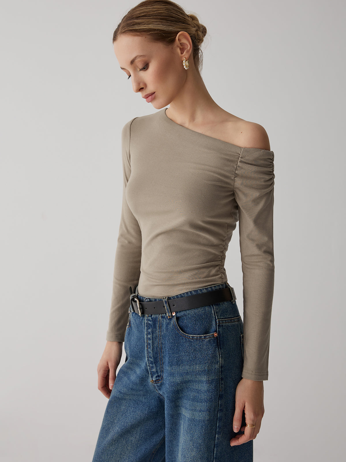 Off-Shoulder Ruching Top