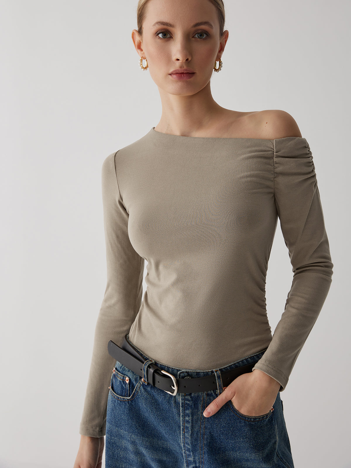 Off-Shoulder Ruching Top