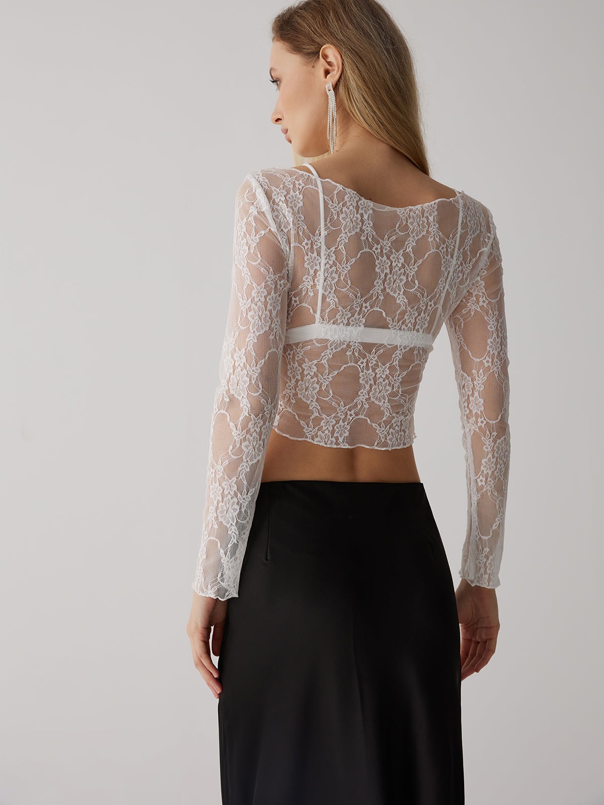 Floral Lace See Through Top