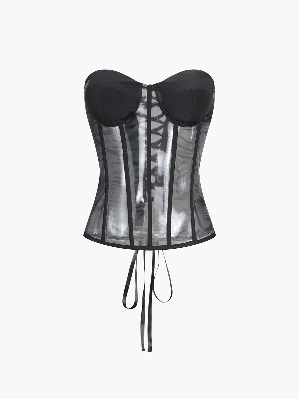 Eyelet Tie Sheer Mesh Corset