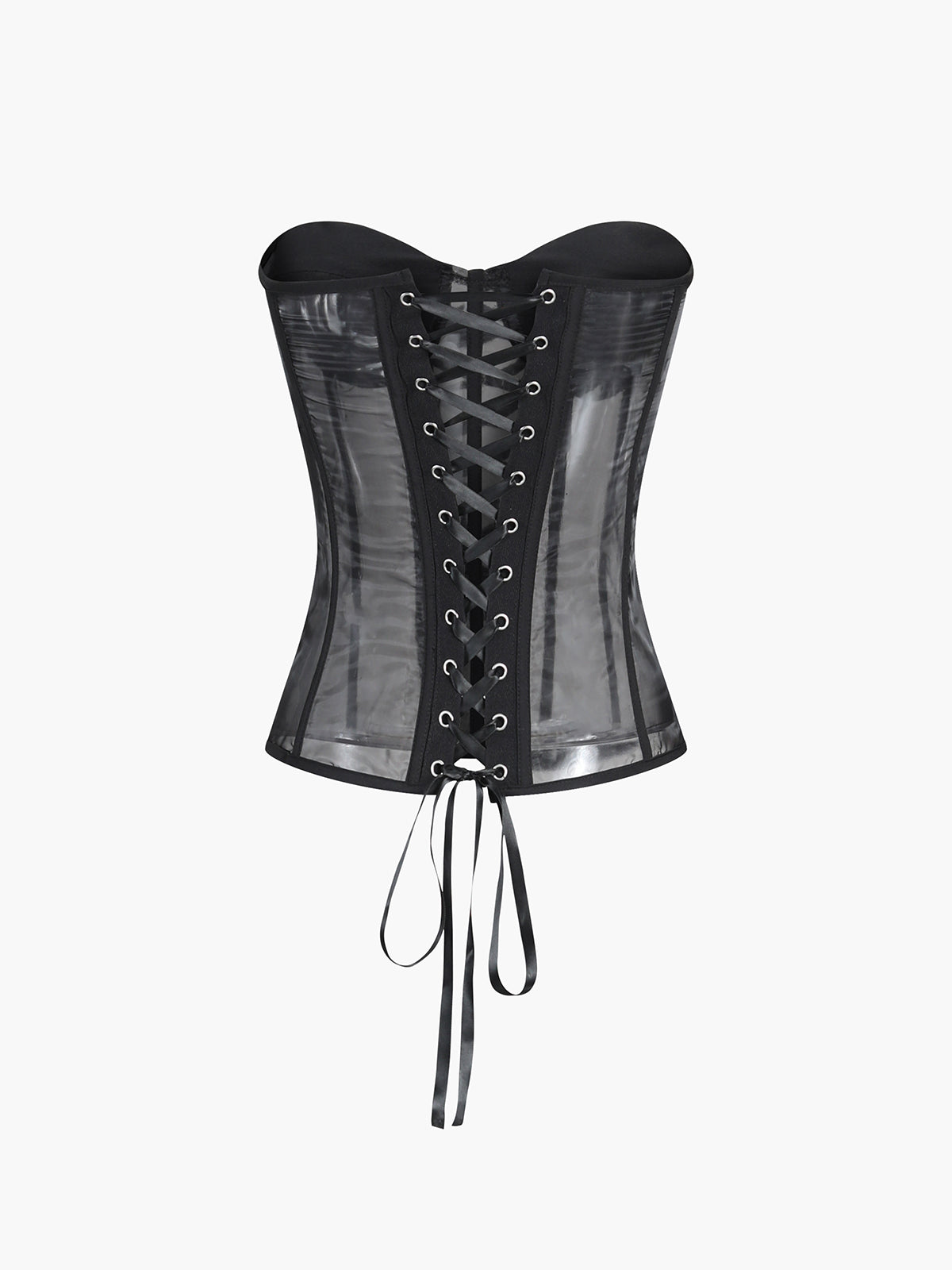 Eyelet Tie Sheer Mesh Corset