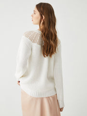 Lace Patchwork Raglan Sweater