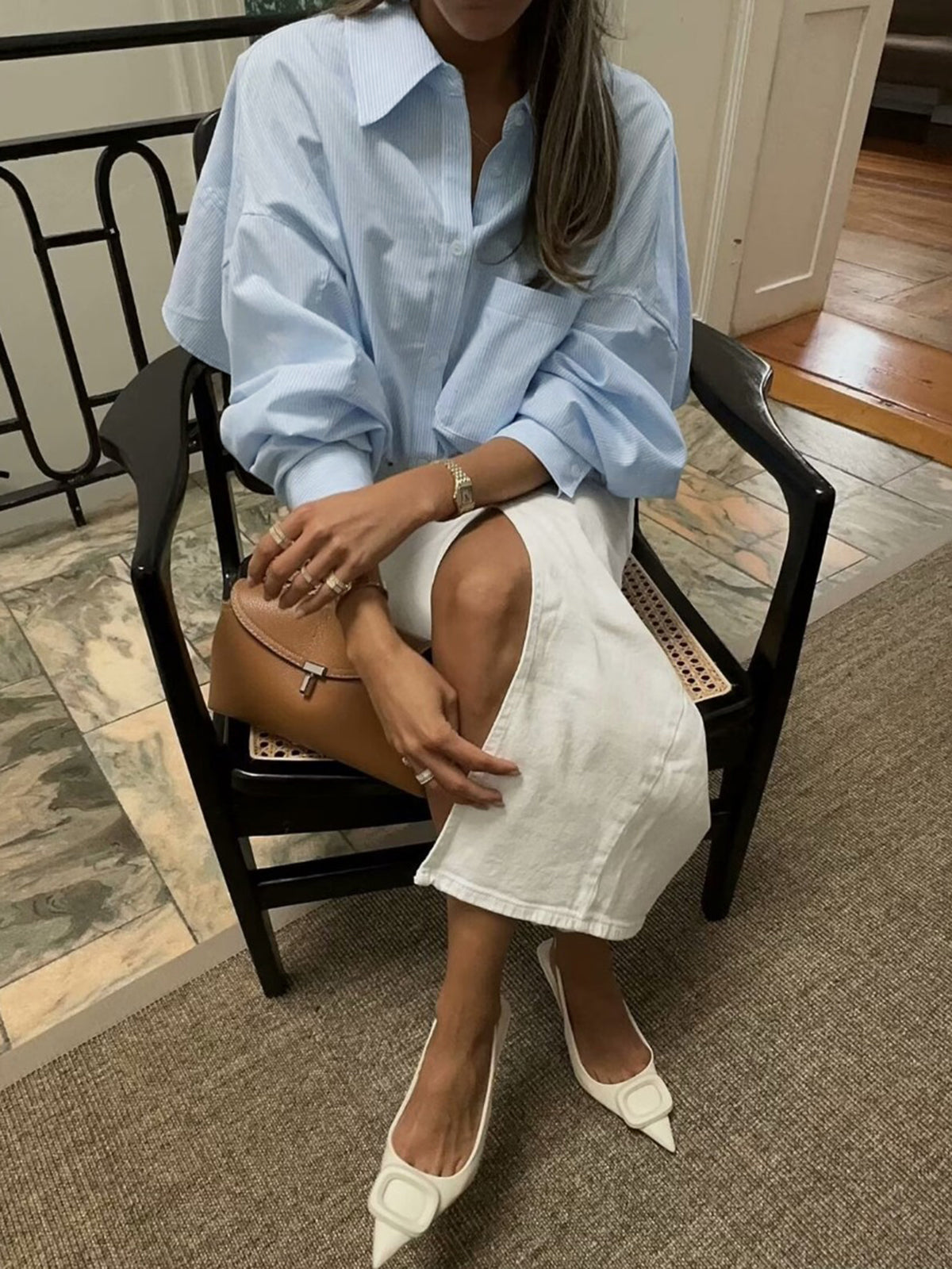 Cotton Striped Crop Shirt