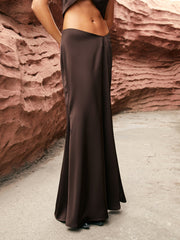 Maillard Asymmetric Waist Maxi Skirt