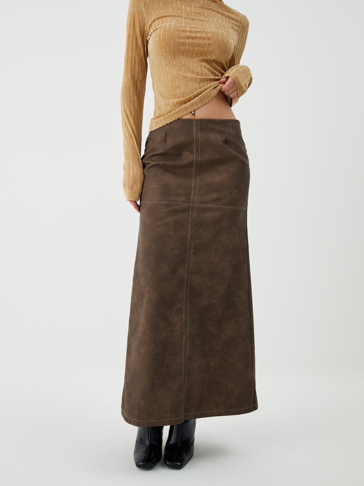 Maillard Washed Midi Skirt