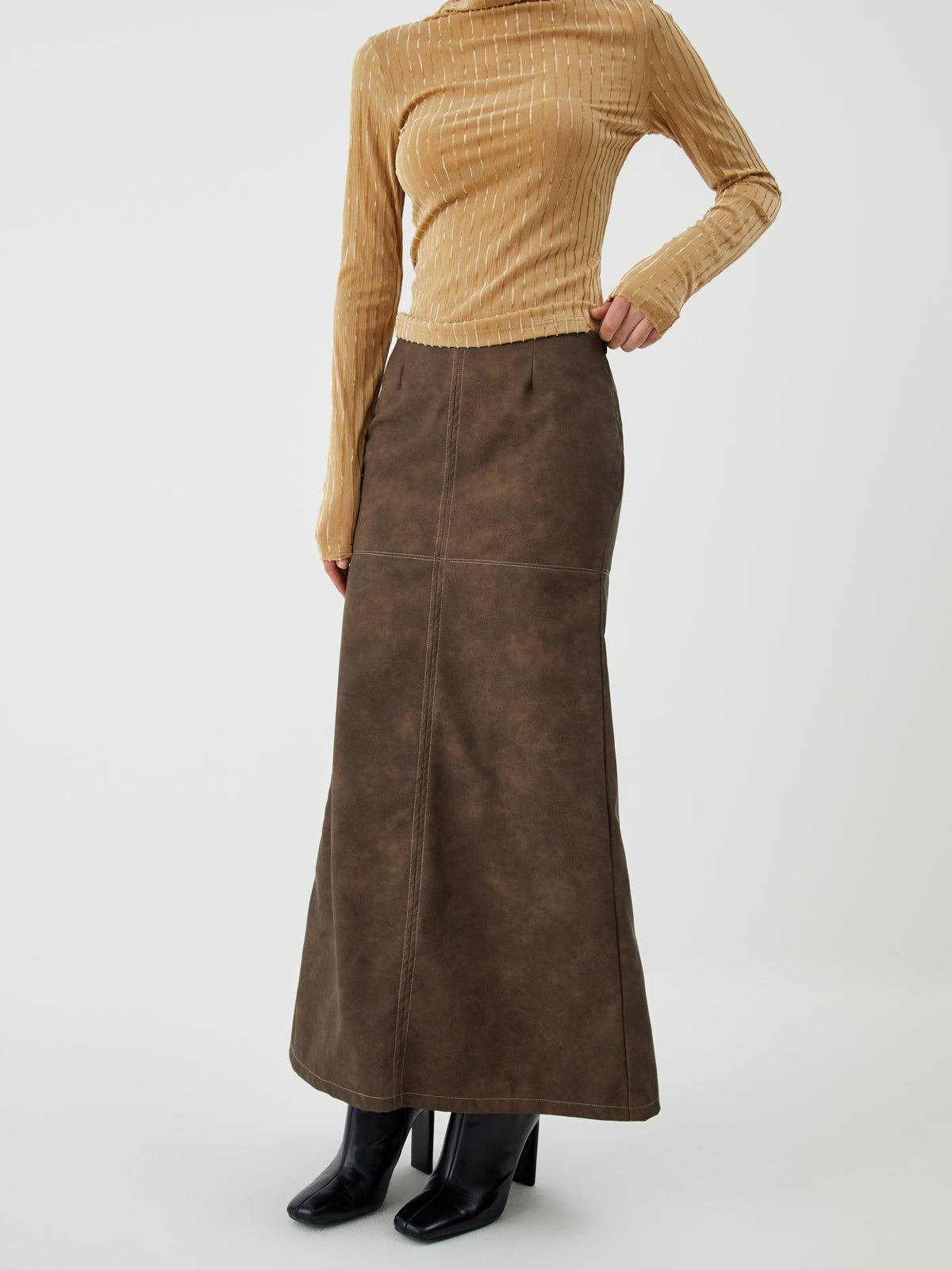 Maillard Washed Midi Skirt