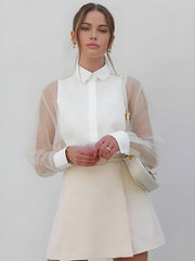 Puff Sleeve Organza Shirt