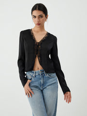 Lace Patchwork Clasp Blouse