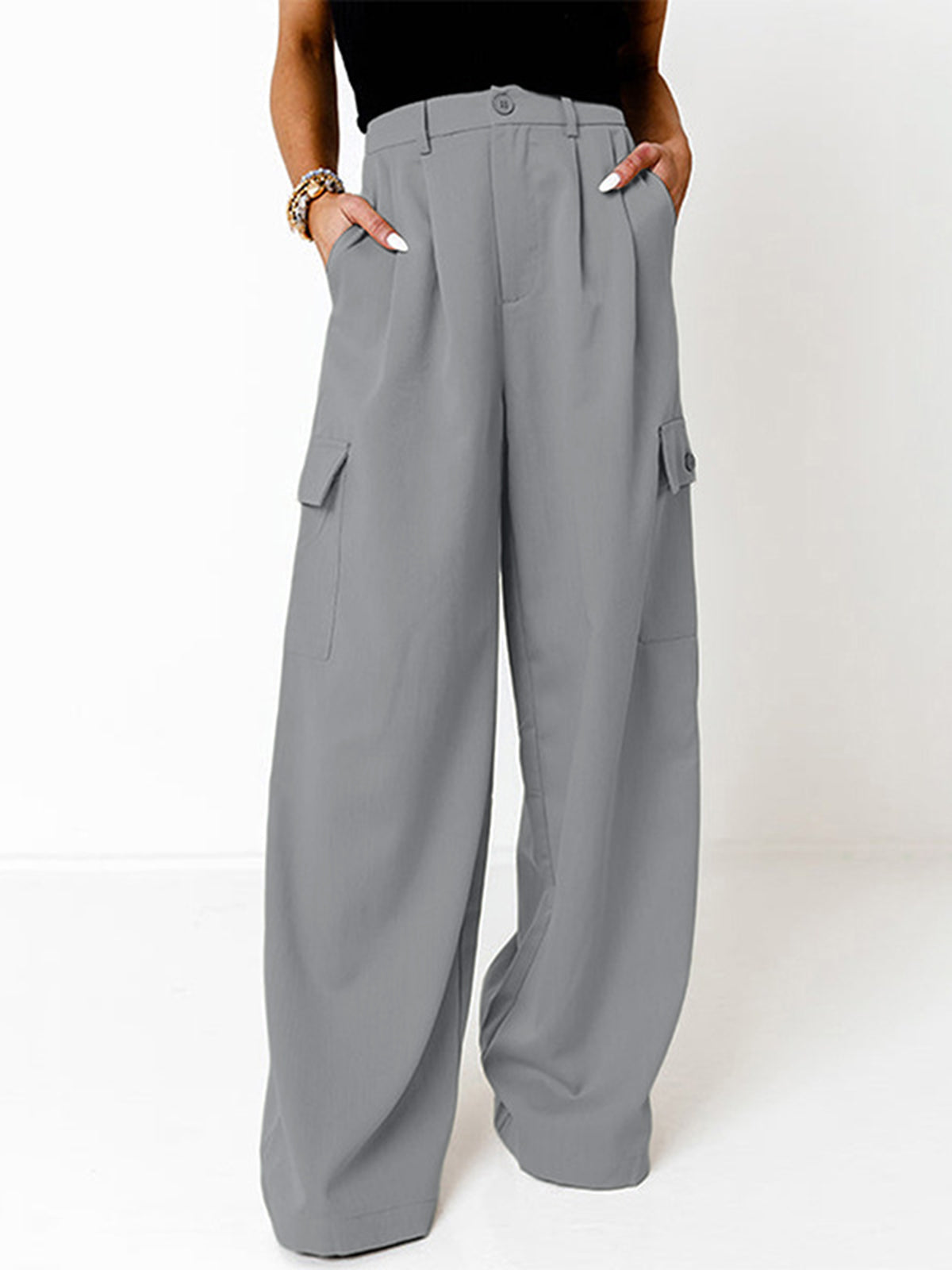 Large Pocket Wide Leg Pants