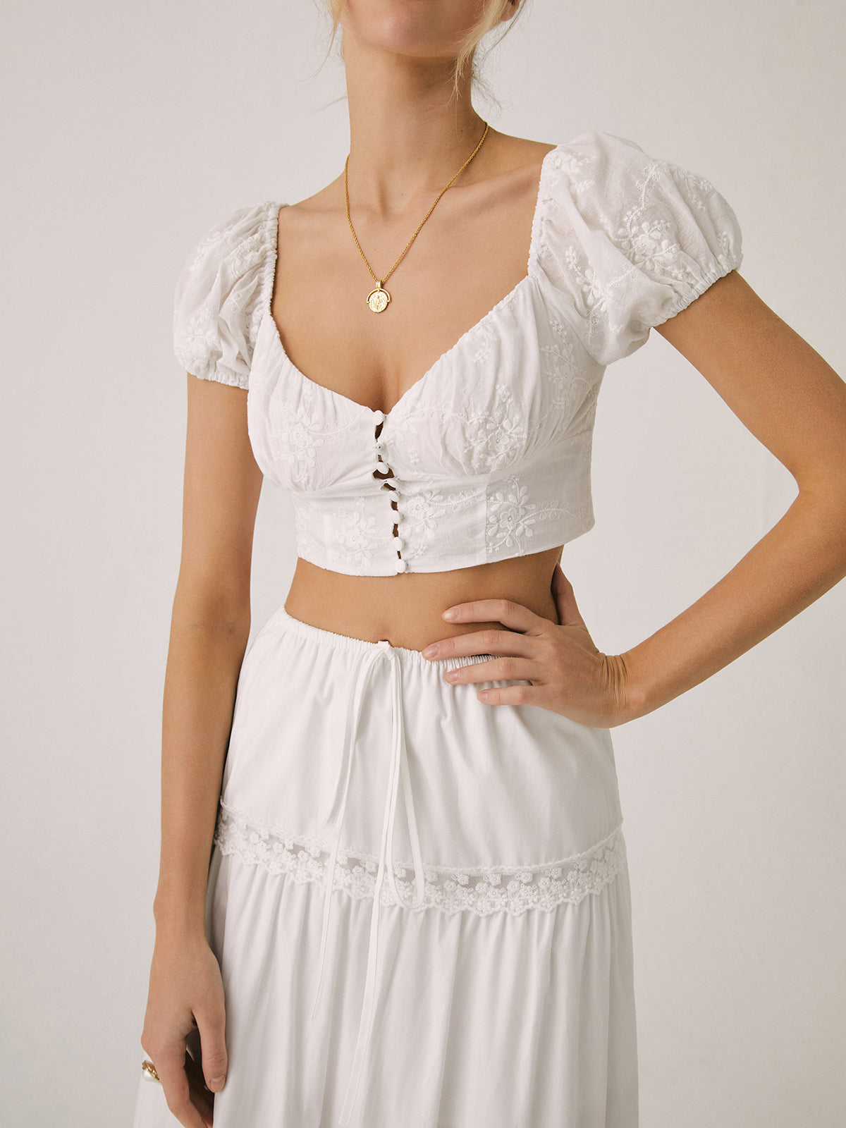 Solid Cotton Elegant Crop Blouse