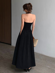 Minimalist Halter Backless Long Dress