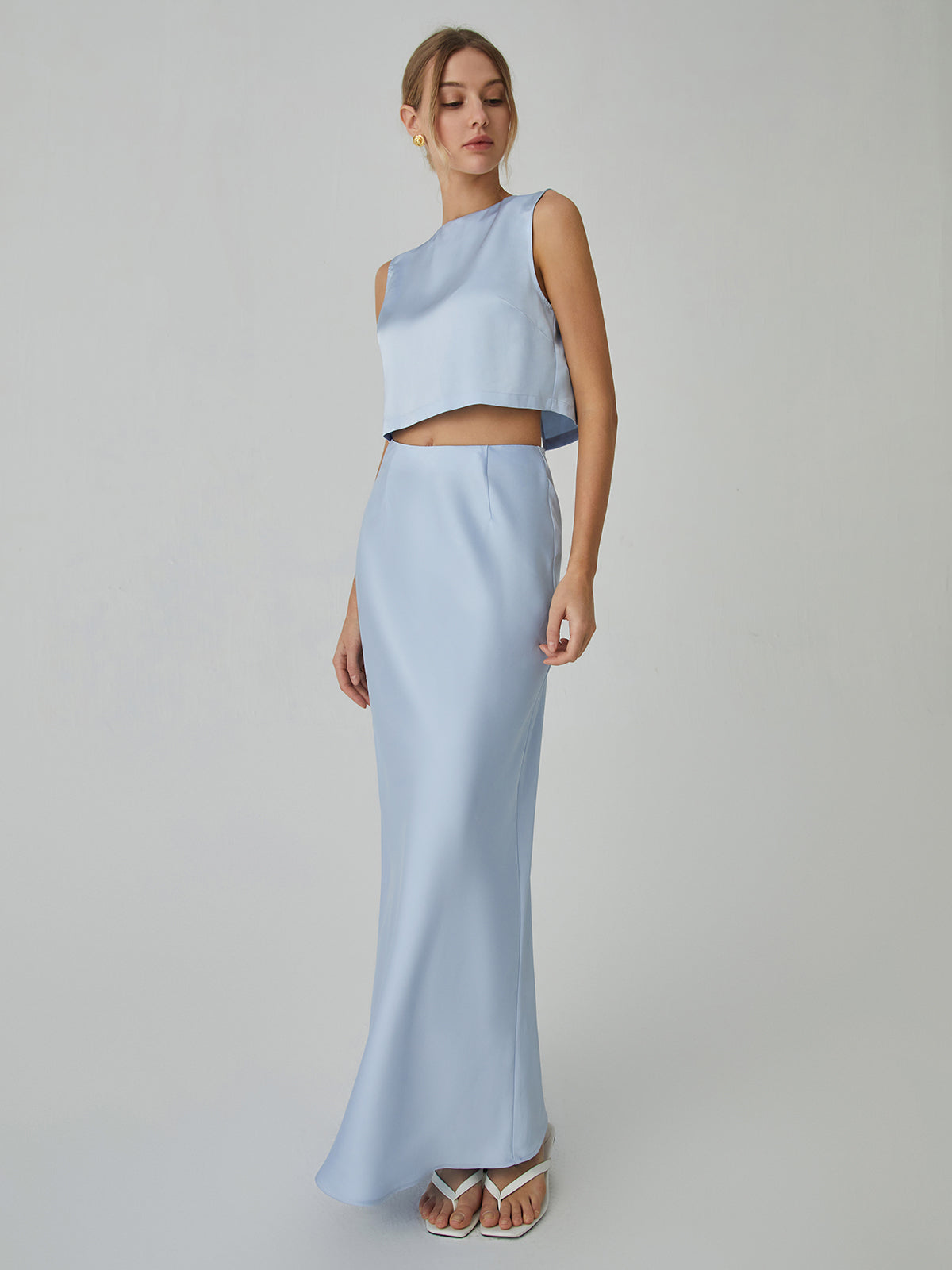 Minimalism Satin Maxi Skirt