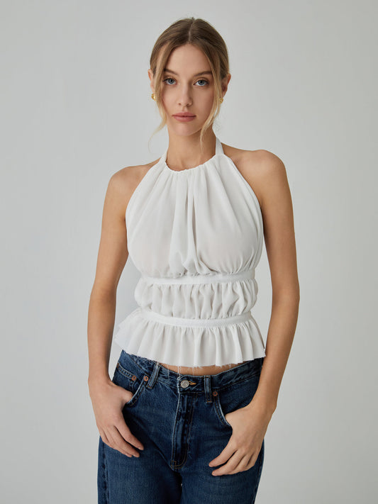 Backless Halter Tank Top