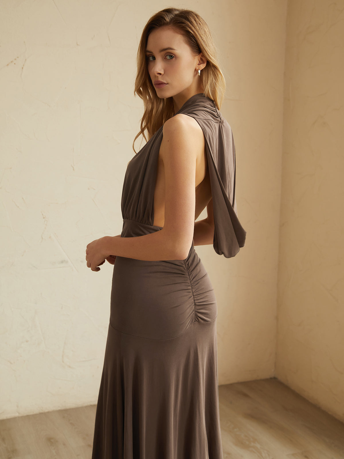 Maillard Halter Long Knit Dress