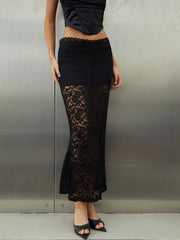 Double Layer Lace Maxi Skirt