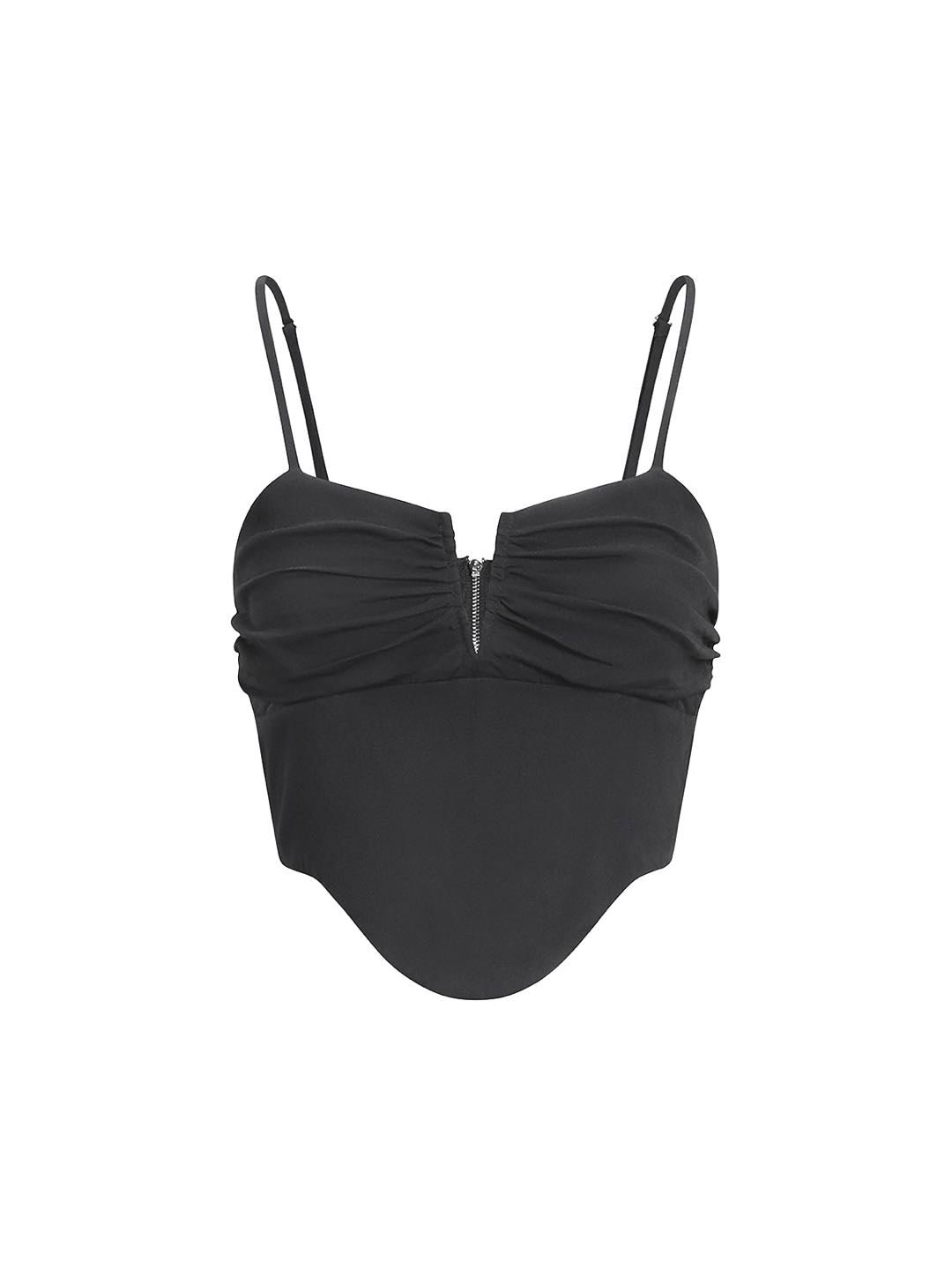 Bust Pleated Crop Cami Top