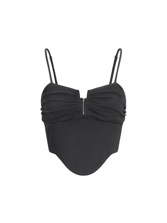 Bust Pleated Crop Cami Top