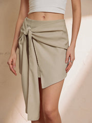 Asymmetrical Knotted Midi Skirt