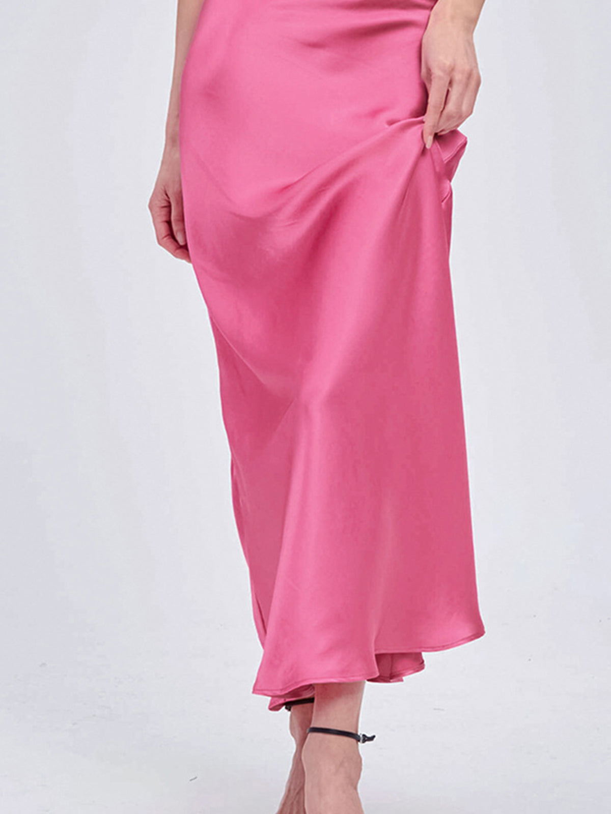 Solid Satin Maxi Skirt