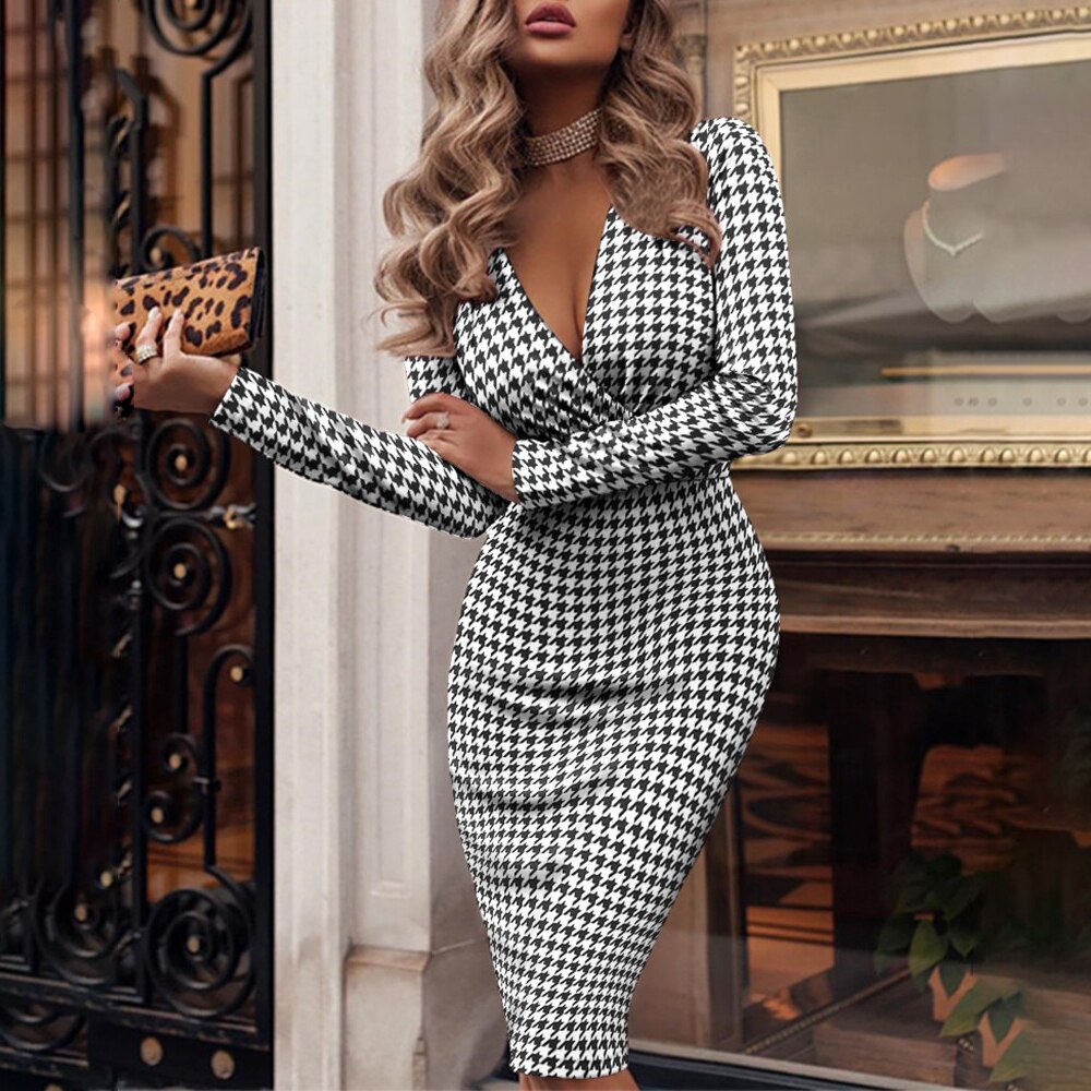 Spring Casual Chiffon Bodycon Dress