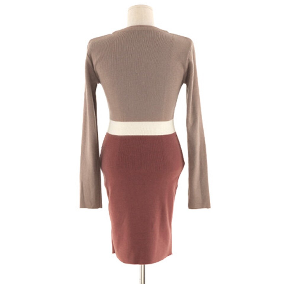 Simple Elegant Office Lady Dress Spring Autumn Warm Tight Dress