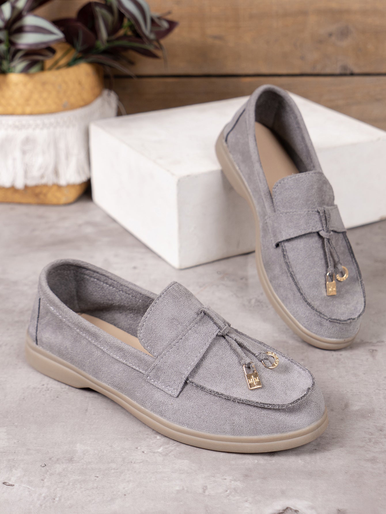 Whispering Breeze Metal Buckle Flat Shoes