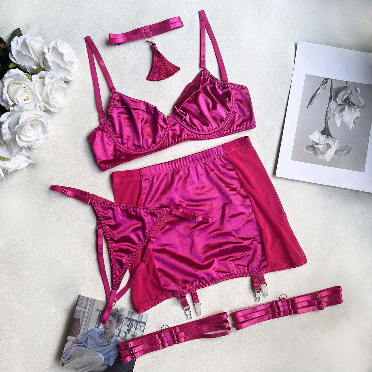 Alluring Three-Point Lingerie Ensemble - StylinArts