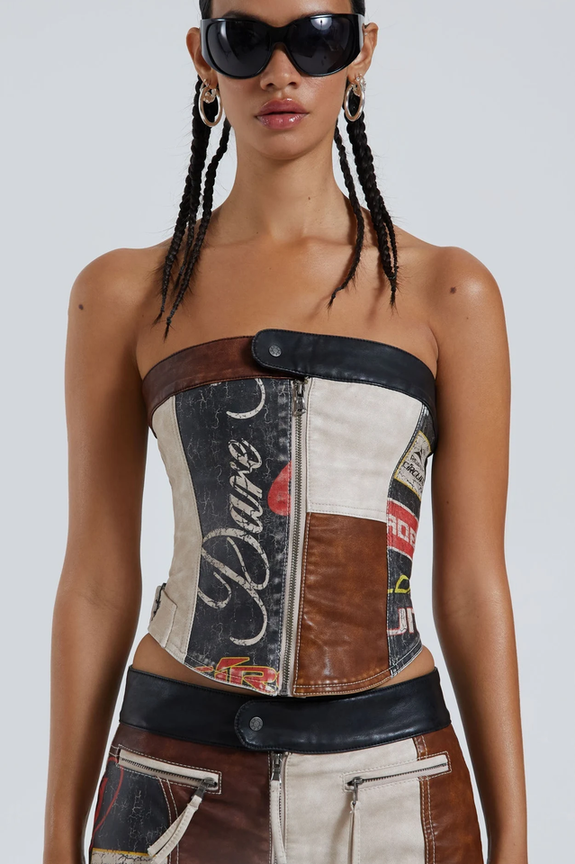 Daytona Vegan Leather Top + Skirt Set