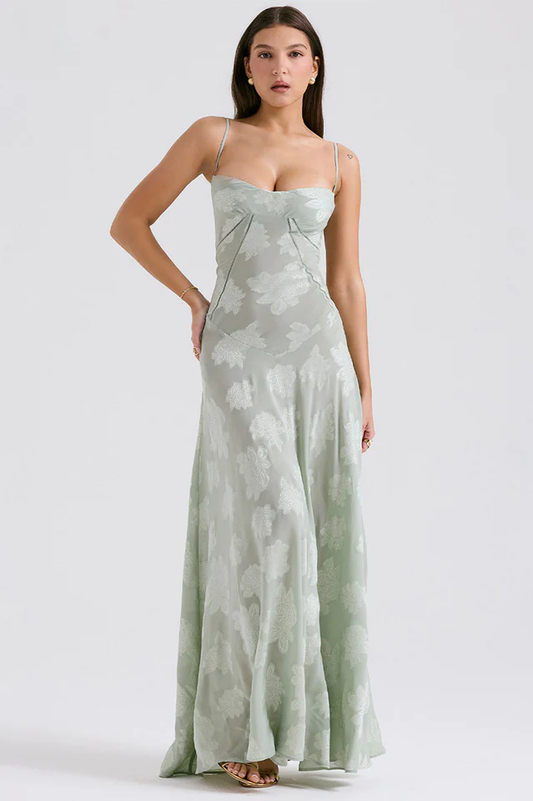 Serena Vintage Black Printed Maxi Dress