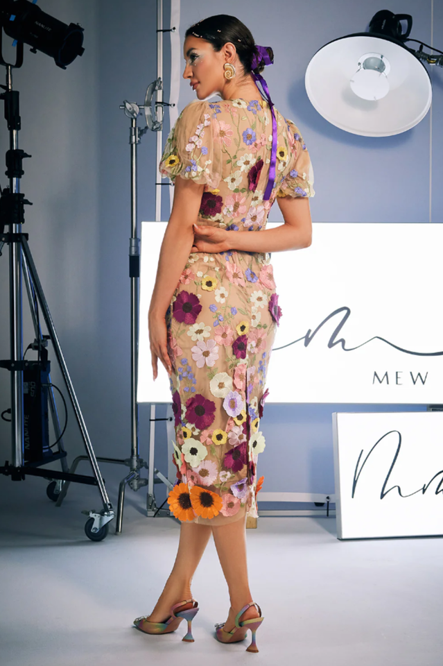 Sally V Neck Floral Midi Dress