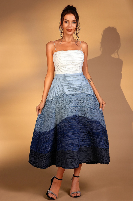 Remi Pleated Ombre Corset Dress
